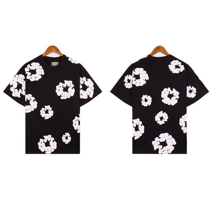 Denim Tears Classic Wreath T-Shirt And Shorts Unisex Streetwear Short Sleeve Tee Pants Set