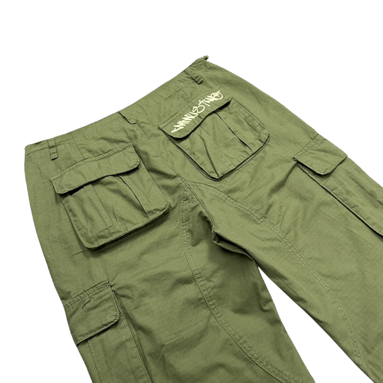 Minus Two Pantalon cargo Y2K Streetwear Salopette Jeans Pantalon de jogging long - Vert