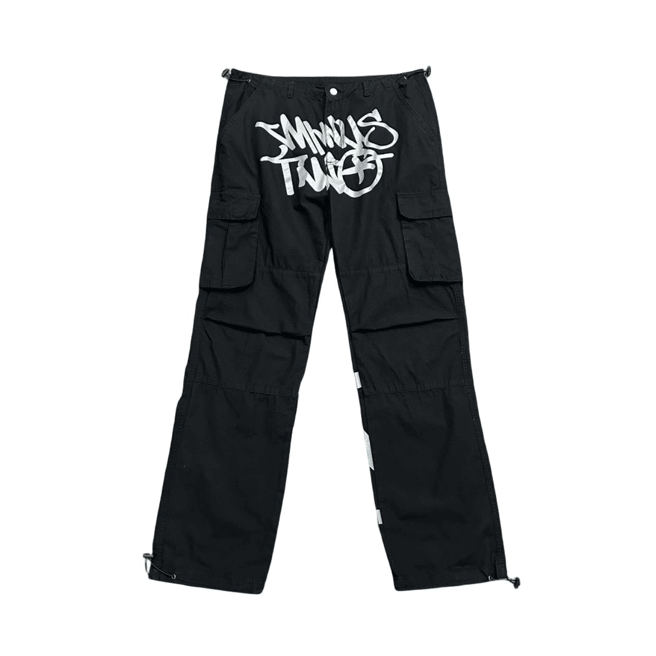 Minus Two Pantalon Cargo Y2K Streetwear Salopette Jeans Long Joggers Pantalon Femme Homme - Noir/Jaune