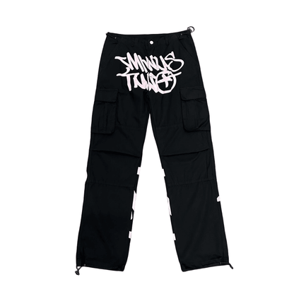 Minus Two Cargo Pants Y2K Streetwear Overalls Jeans Long Joggers Women's Men's Trousers - Black/Yellow