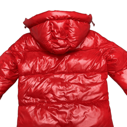 Moncler Montbéliard Doudoune à capuche Doudoune matelassée haute brillance - ROUGE