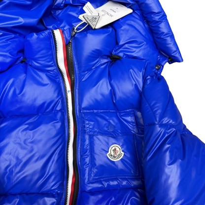 Moncler Montbeliard Hooded Down Jacket High-shine Padded Puffer Jacket - BLUE