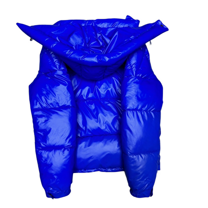 Moncler Montbeliard Hooded Down Jacket High-shine Padded Puffer Jacket - BLUE