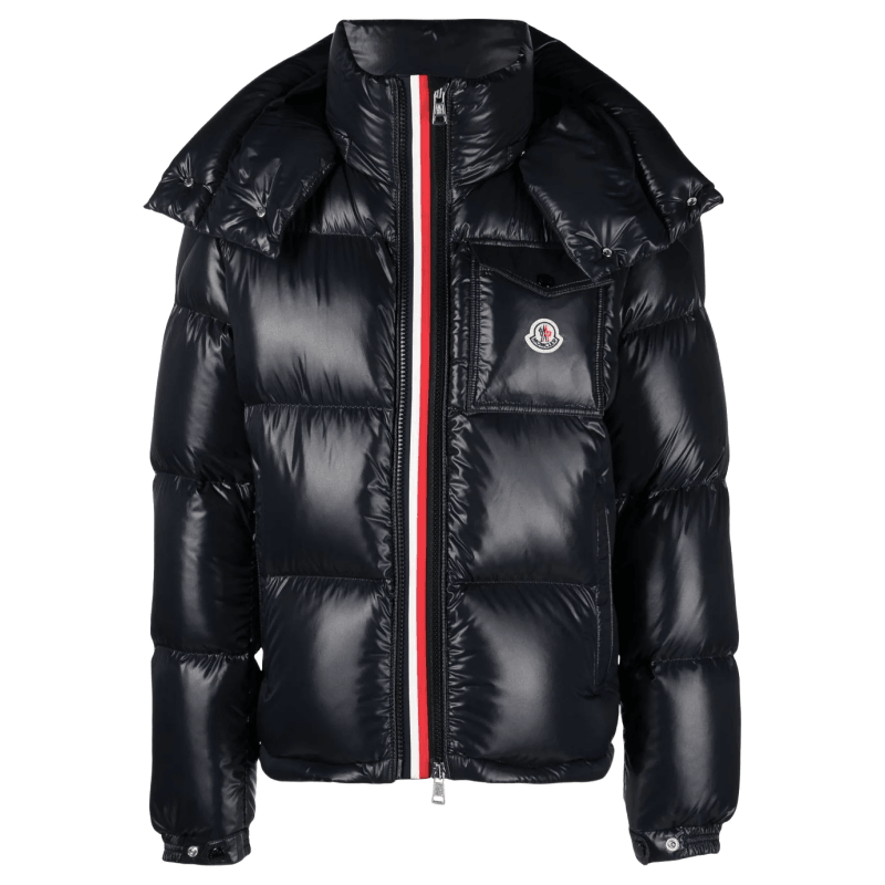 Moncler Montbéliard Veste à capuche Doudoune matelassée haute brillance - BLEU NUIT