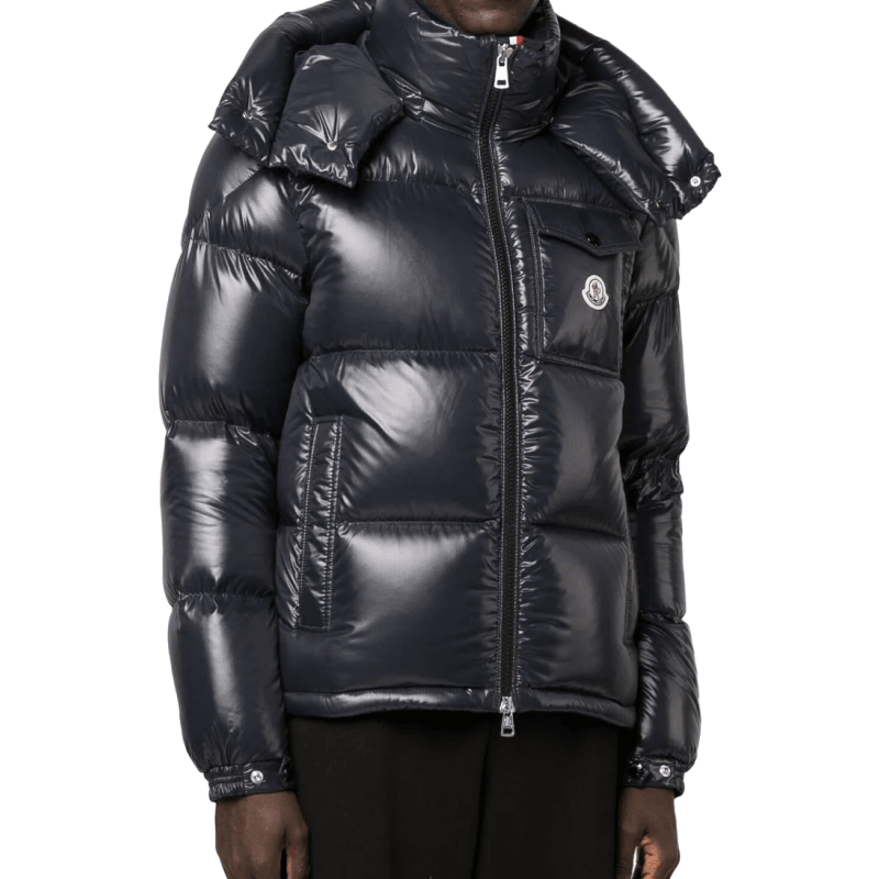 Moncler Montbeliard Hooded Jacket High-shine Padded Puffer Jacket - NIGHT BLUE