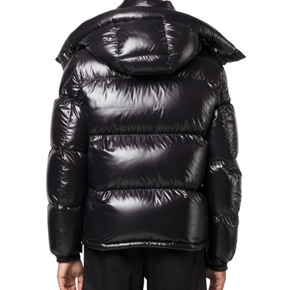 Moncler Montbeliard Hooded Jacket High-shine Padded Puffer Jacket - Black