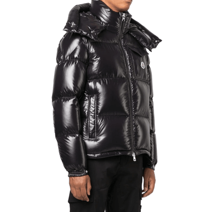 Moncler Montbéliard Veste à capuche Doudoune matelassée ultra brillante - Noir