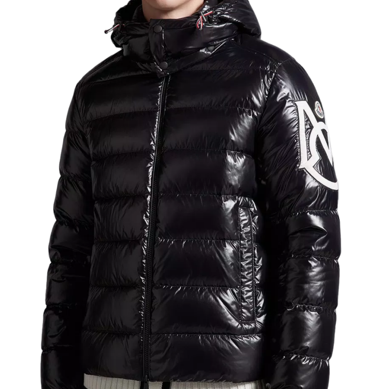 Moncler Zip-up Saulx Short Down Puffer Jacket - Black