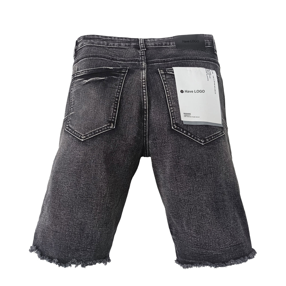 Short en Denim de marque violet, jean américain, pantalon ample à trous irréguliers