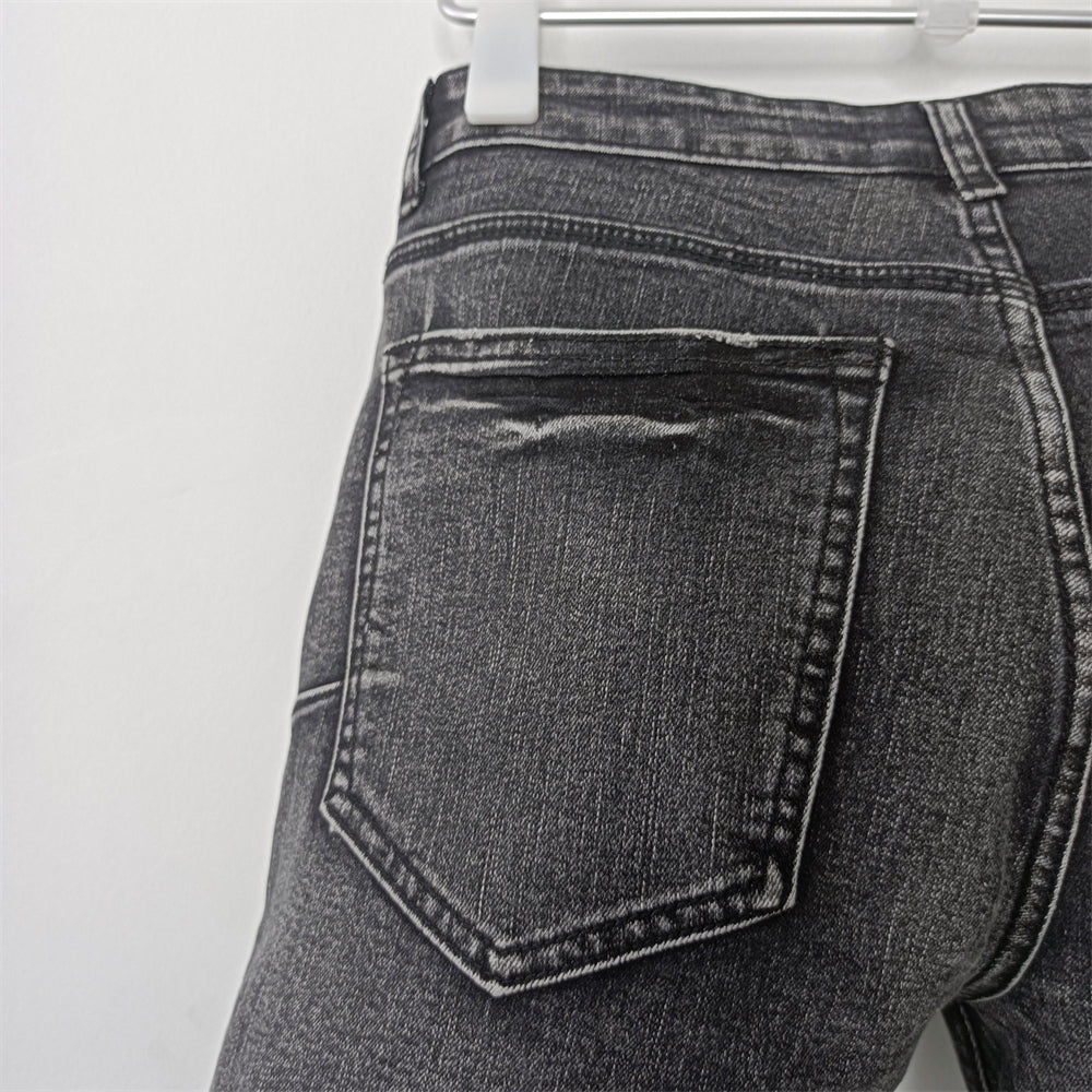 Short en Denim de marque violet, jean américain, pantalon ample à trous irréguliers