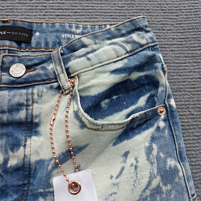 Purple Brand Jeans Wash High Street American Men Label Tinted Blue Repair Low Raise Skinny Denim Pants