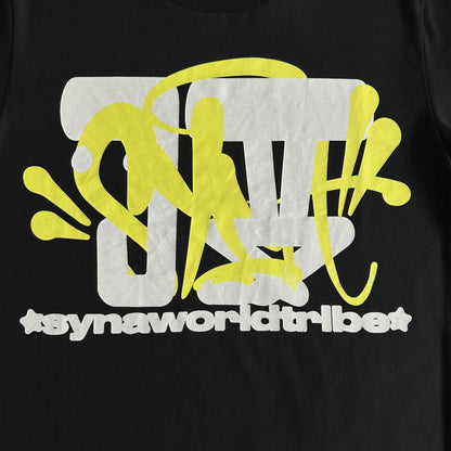 SYNA WORLD X JUDAH Phantom Tee Round Neck Pullover Short Sleeve T-shirt - Black