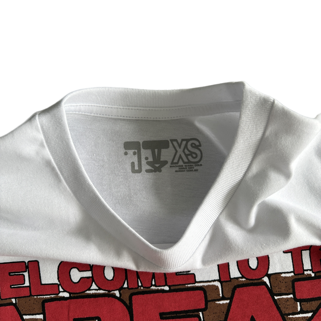 SYNA WORLD X JUDAH TRIBE DOWN UNDER Gang Graffiti Tee Round Neck Pullover Short Sleeve T-shirt - White
