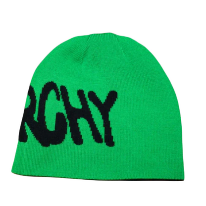 SYNAWORLD SYNA 'SYNARCHY' REVERSIBLE BEANIE CAP - BLACK/GREEN