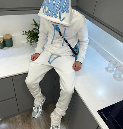 Syna World Hoodies Sweatshirts And Pants Sweatpants Tracksuits - White/Blue