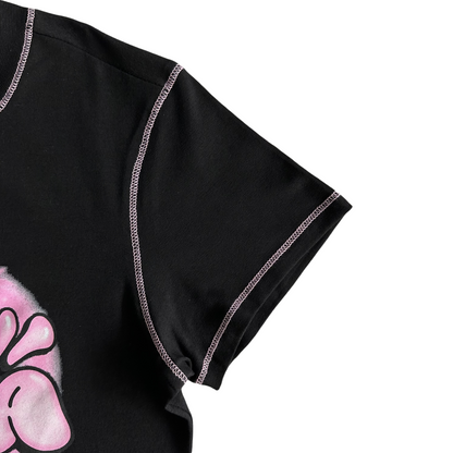 SYNA WORLD LiL Tee T-shirt à manches courtes et col rond pour femme - NOIR ROSE