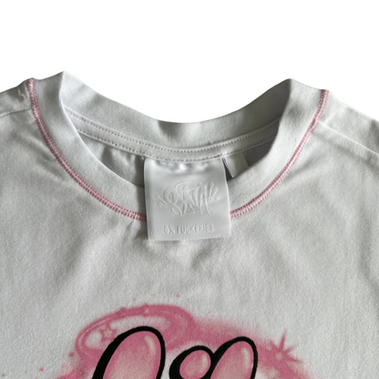 SYNA WORLD LiL Tee T-shirt à manches courtes et col rond pour femme - NOIR ROSE
