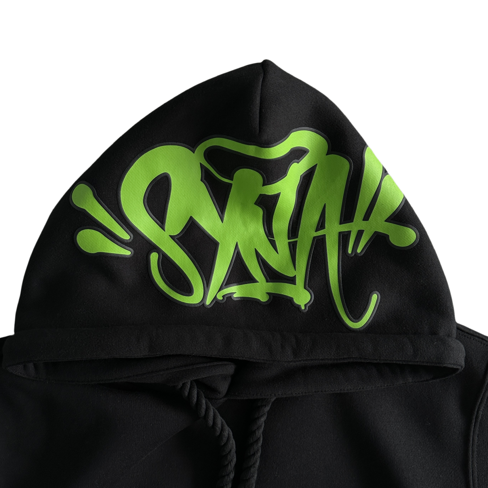 Syna World Men's Hoodies Sweatshirts And Pants Tracksuits - Black/Bright green