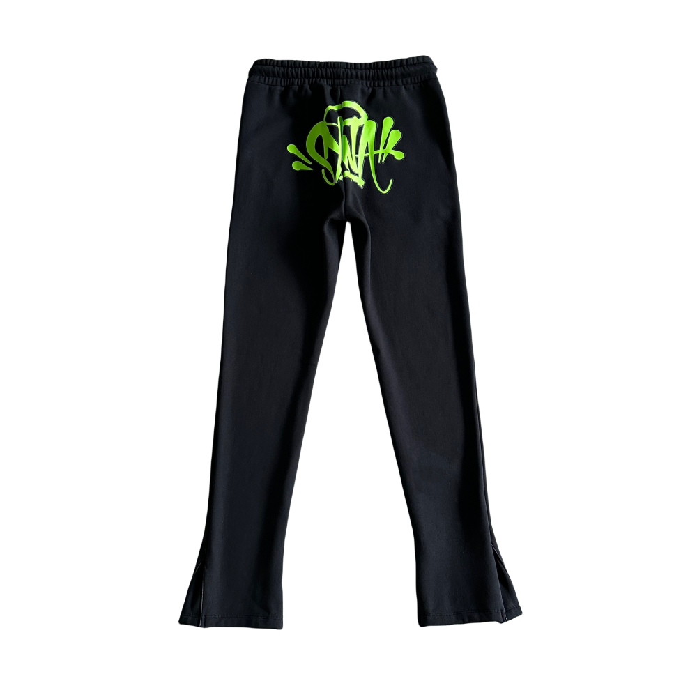 Syna World Sweats à capuche et pantalons pour hommes - Noir/Vert vif