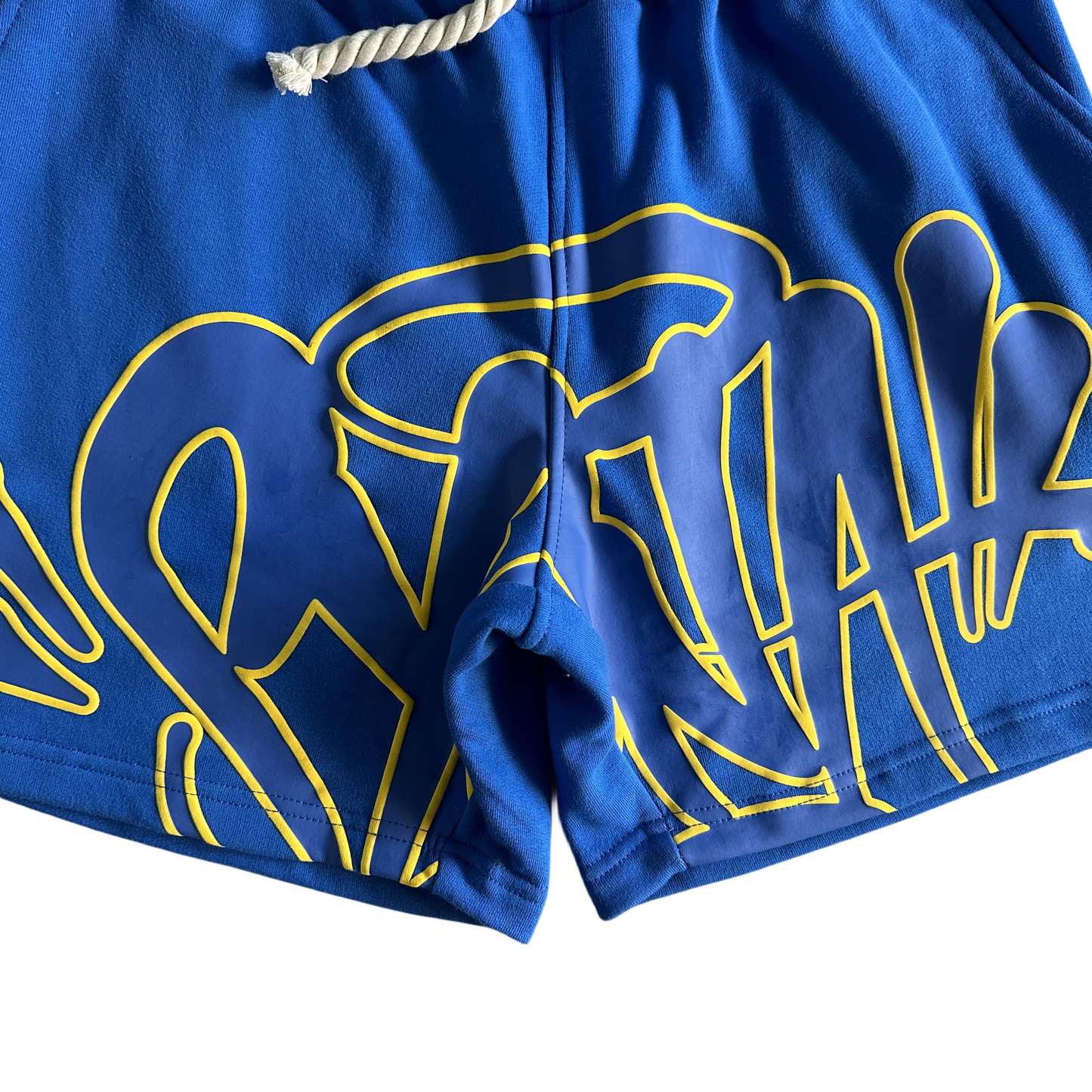 Syna World Men's Tee and Shorts Short Set Tracksuits - Blue/Yellow