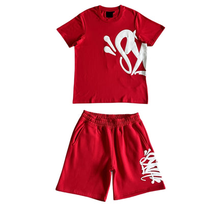 Syna World Men's Tee and Shorts Short Set - Red