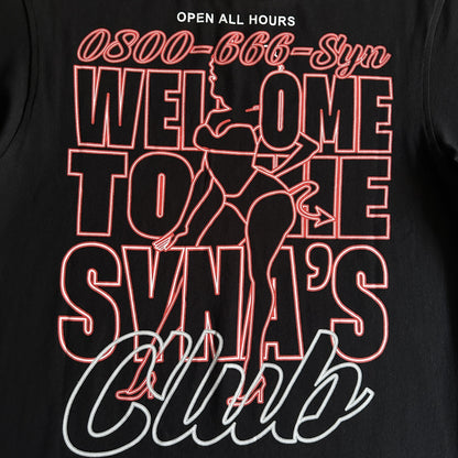 Syna World Club Tee Streetwear Short Sleeve T-shirt - Black - Hipstersbuy