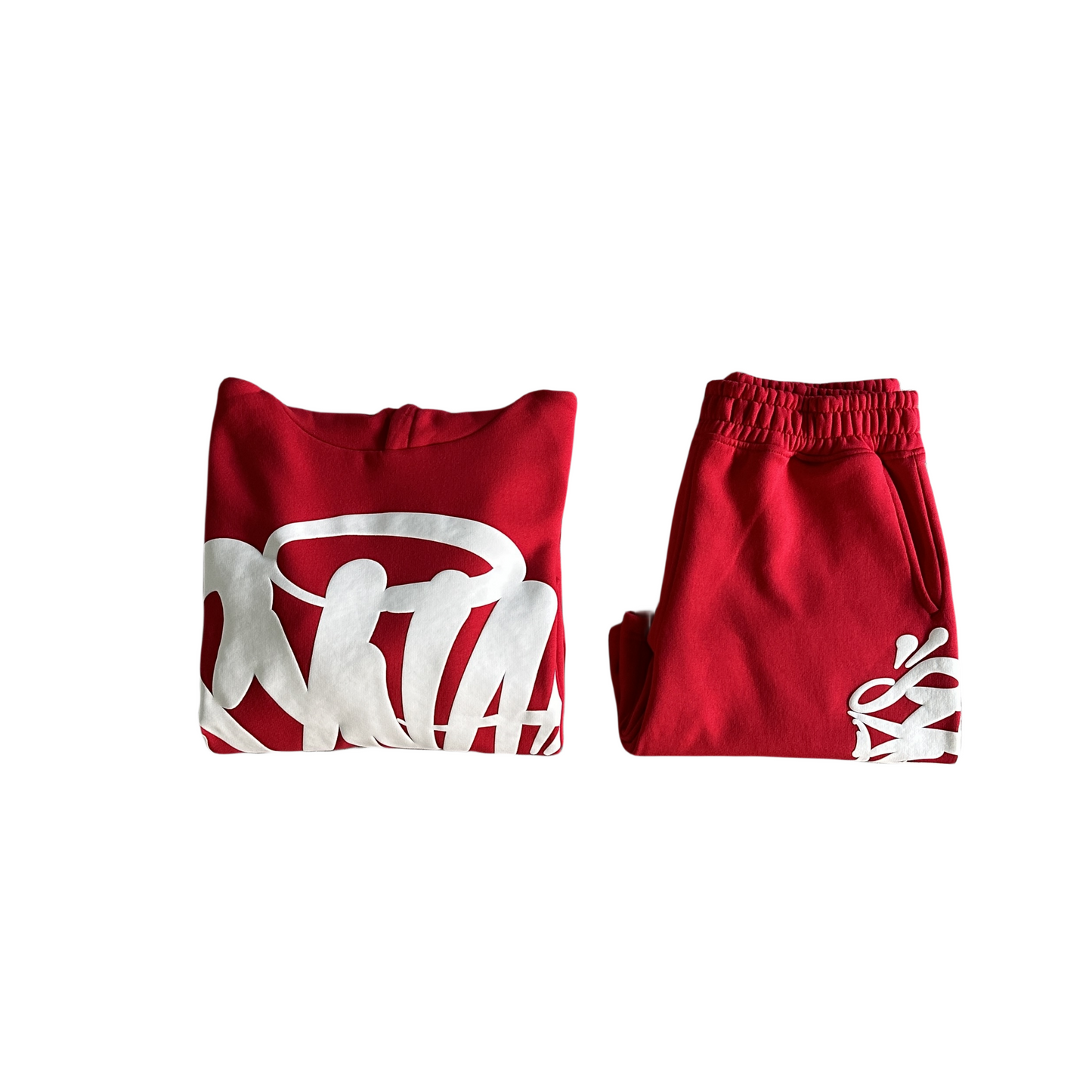 Syna World Team Hood Twinset Suit Hoodie And Pants Tracksuit - Red/White