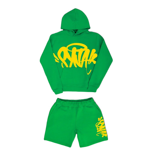Syna World Team Hood Twinset Suit Sweat À Capuche Et Pantalon Survêtement - Vert/Jaune