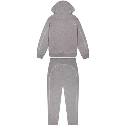 TRAPSTAR IRONGATE CHENILLE ARCH HOODED TRACKSUIT - GREY With SEA BLUE
