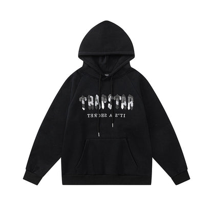 Trapstar Chenille Camo Decoded Hooded Anniversary Tracksuit - BLACK
