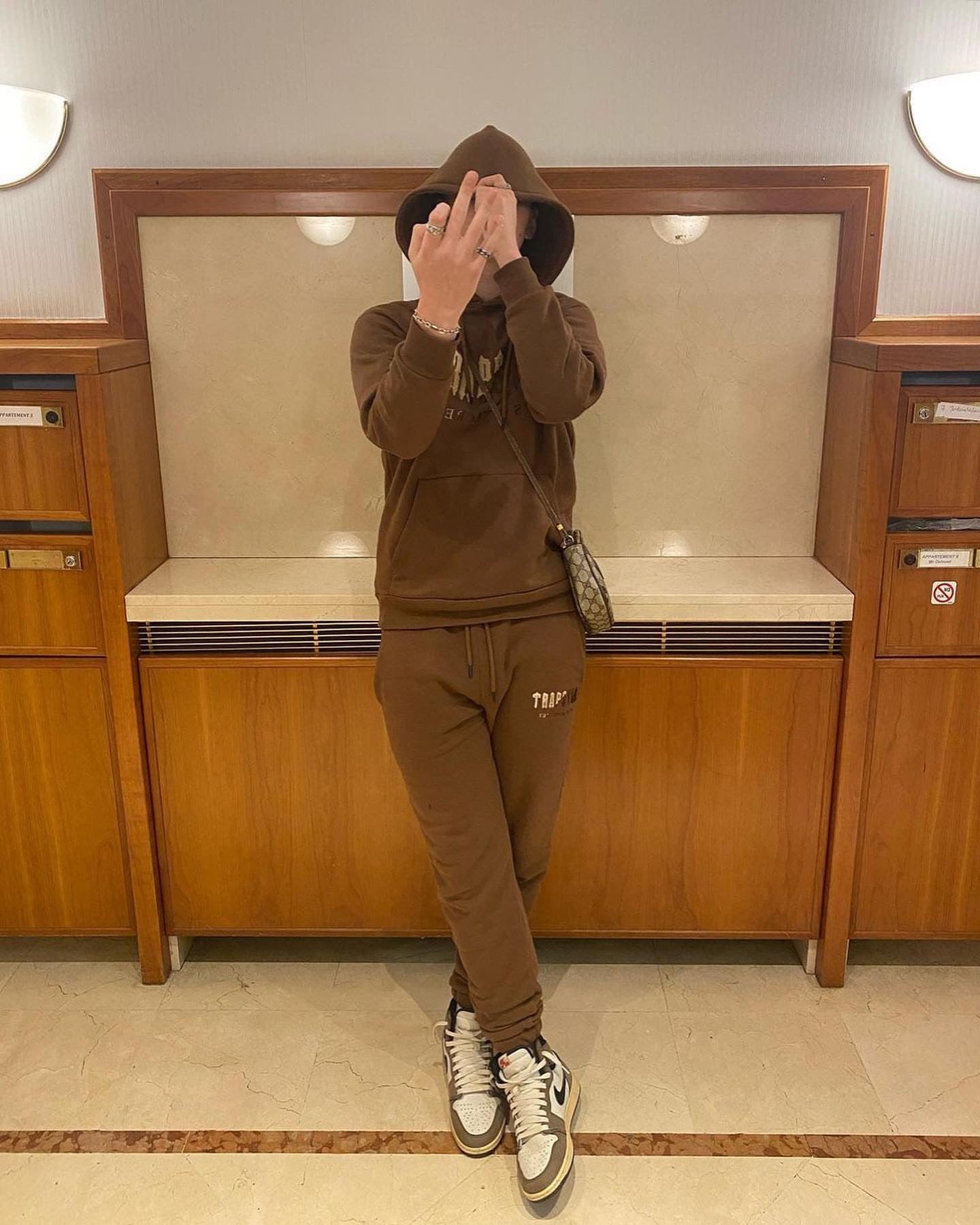 Trapstar Chenille Decoded Hooded Tracksuit-Brown