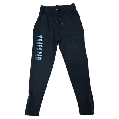 Trapstar Chenille Decoded 2.0 Tracksuit Streetwear Hoodie And Pants Set - Black/Ice blue