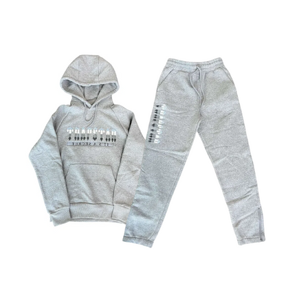 Trapstar Chenille Decoded 2.0 Tracksuit Streetwear Hoodie And Pants Set - Blue/Ice blue