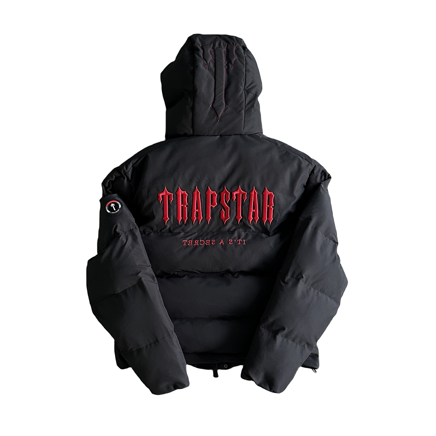 Trapstar Decoded Hooded Puffer Jacket 2.0 Infrared Edition- Black/Red