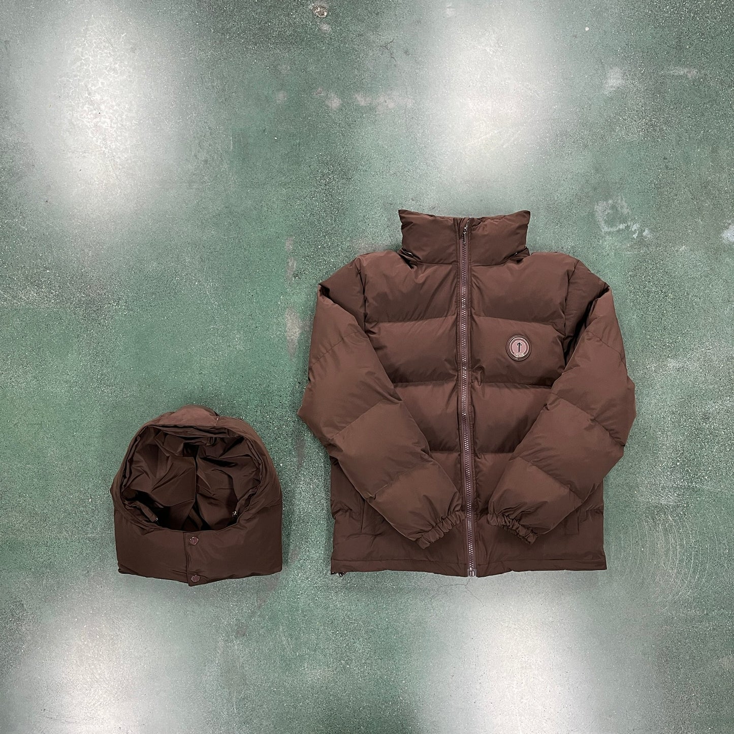 Trapstar Hyperdrive Detachable Hooded Puffer Jacket-Brown