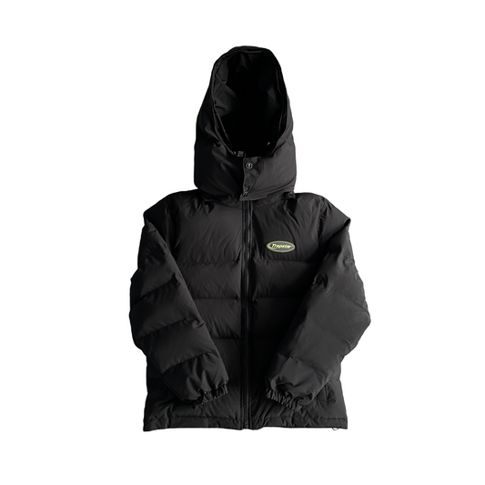 Trapstar Hyperdrive Detachable Hooded Puffer Jacket Fluorescent Green Label