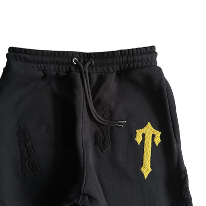 Trapstar Irongate Arch Chenille Hooded Hoodie And Pants Tracksuit - Black