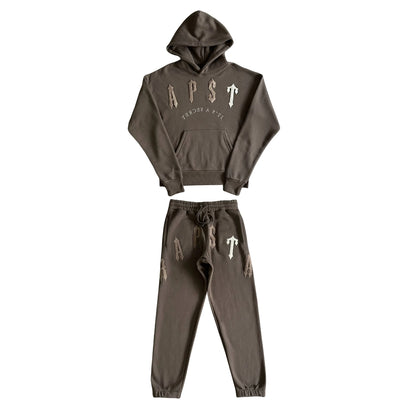 Trapstar Irongate Arch Chenille Hooded Hoodie And Pants Tracksuit - Grey
