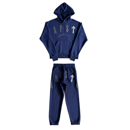 Trapstar Irongate Arch Chenille Hooded Hoodie And Pants Tracksuit - Dark Brown