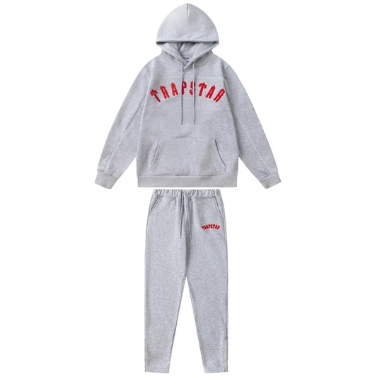Trapstar Irongate Arch Tracksuit Hoodie And Pants - GREY/RED