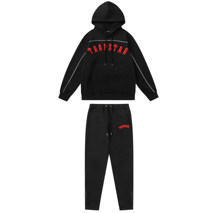 Trapstar Irongate Arch Tracksuit Hoodie And Pants - BLACK/RED