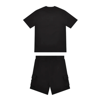 Trapstar Irongate T Tech Zip T-Shirt And Shorts Set - Black