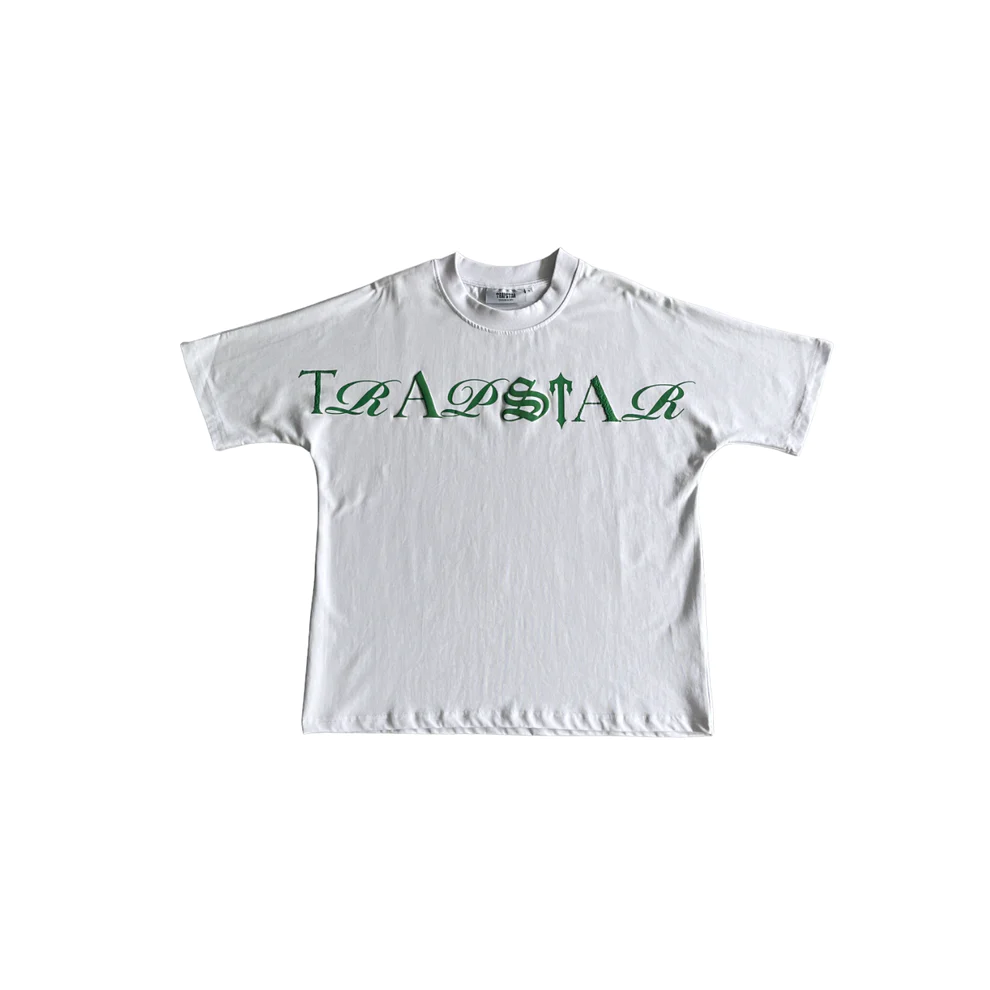 Trapstar Script Fade Tee T-Shirt - BLANC avec VERT