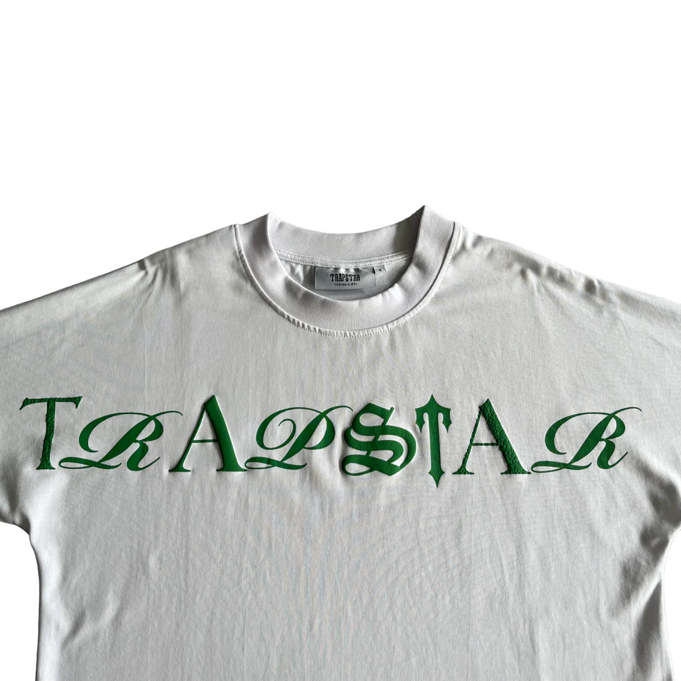 Trapstar Script Fade Tee T-Shirt - BLANC avec VERT