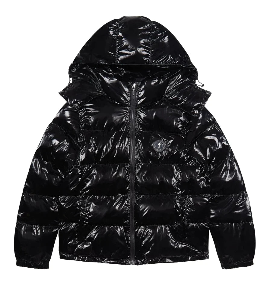 Trapstar Irongate Puffer Jacket - Men's Shiny Black Winter Coat with D ...