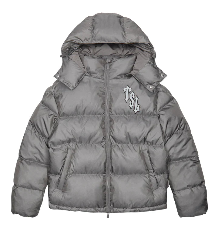 Veste manteau gris à capuche amovible TrapStar Shooters, toutes tailles disponibles