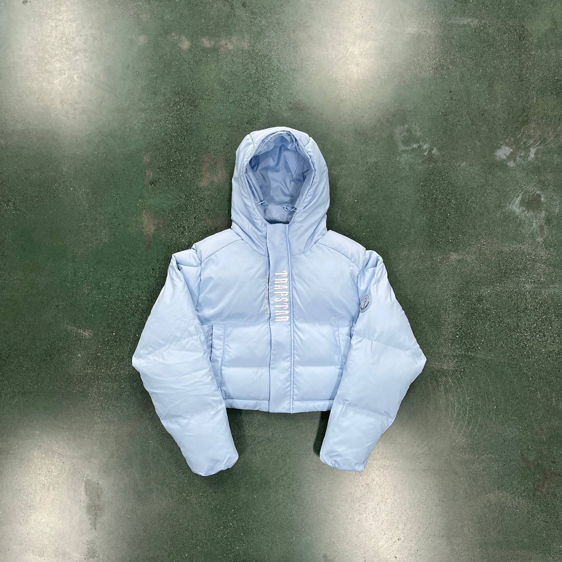 Trapstar WOMEN'S DECODED HOODED PUFFER 2.0 JACKET -ICE BLUE - Hipstersbuy