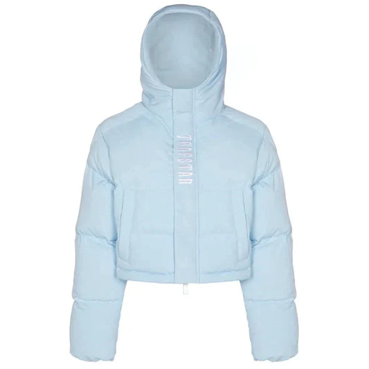 Trapstar WOMEN'S DECODED HOODED PUFFER 2.0 JACKET -ICE BLUE