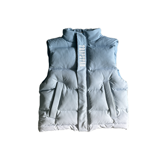Trapstar decodificado chaleco-chaquetas acolchadas degradadas azul claro abrigo chaqueta de plumas sin mangas