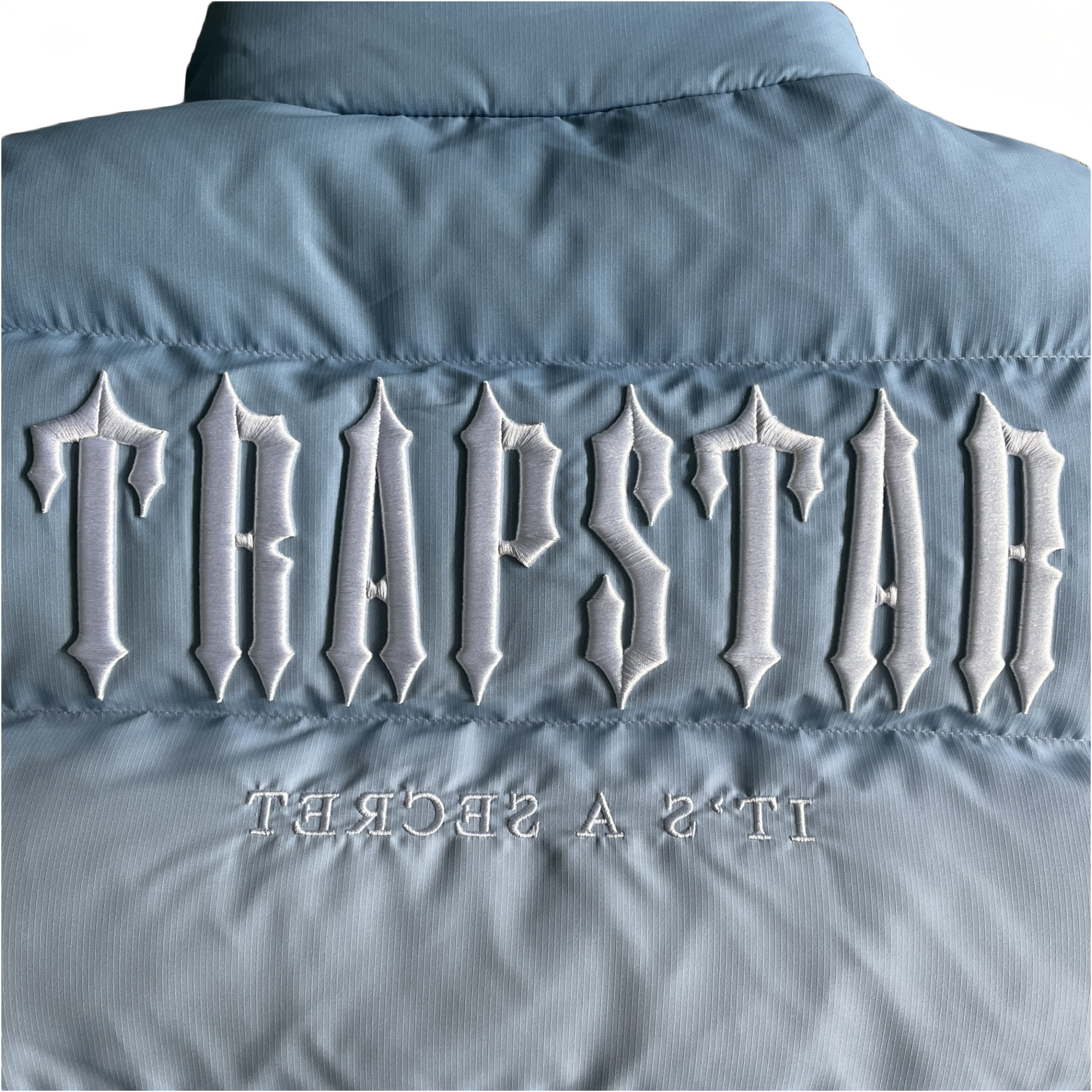 Trapstar decoded gilet-light blue gradient puffer jackets sleeveless down jacket coat - Hipstersbuy